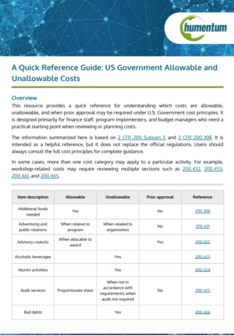 A Quick Reference Guide: US Government Allowable vs Unallowable Costs ...